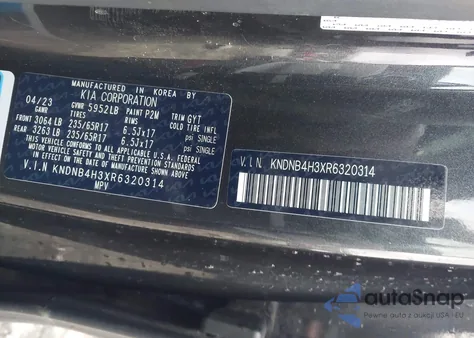 2024 Kia Carnival Mpv Lx Seat Package z USA, uszkodzony, nr VIN KNDNB4H3XR6320314